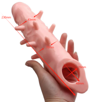23CM Extra-Long Textured Extension Sleeve with Multi-Point Stimulation