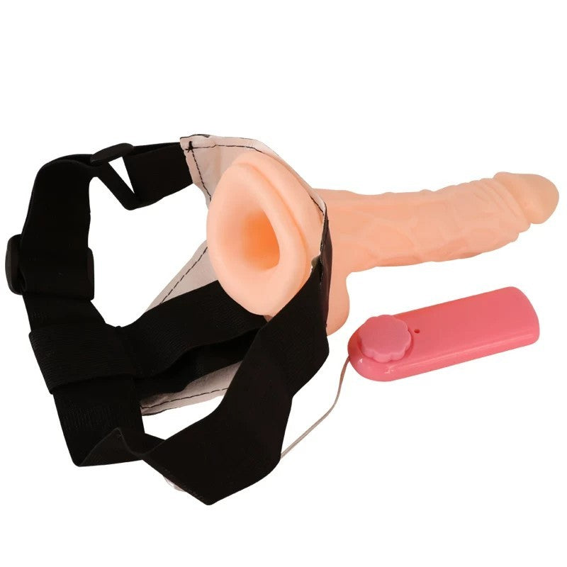 Wearable leather pants – with testicular pouch – electric