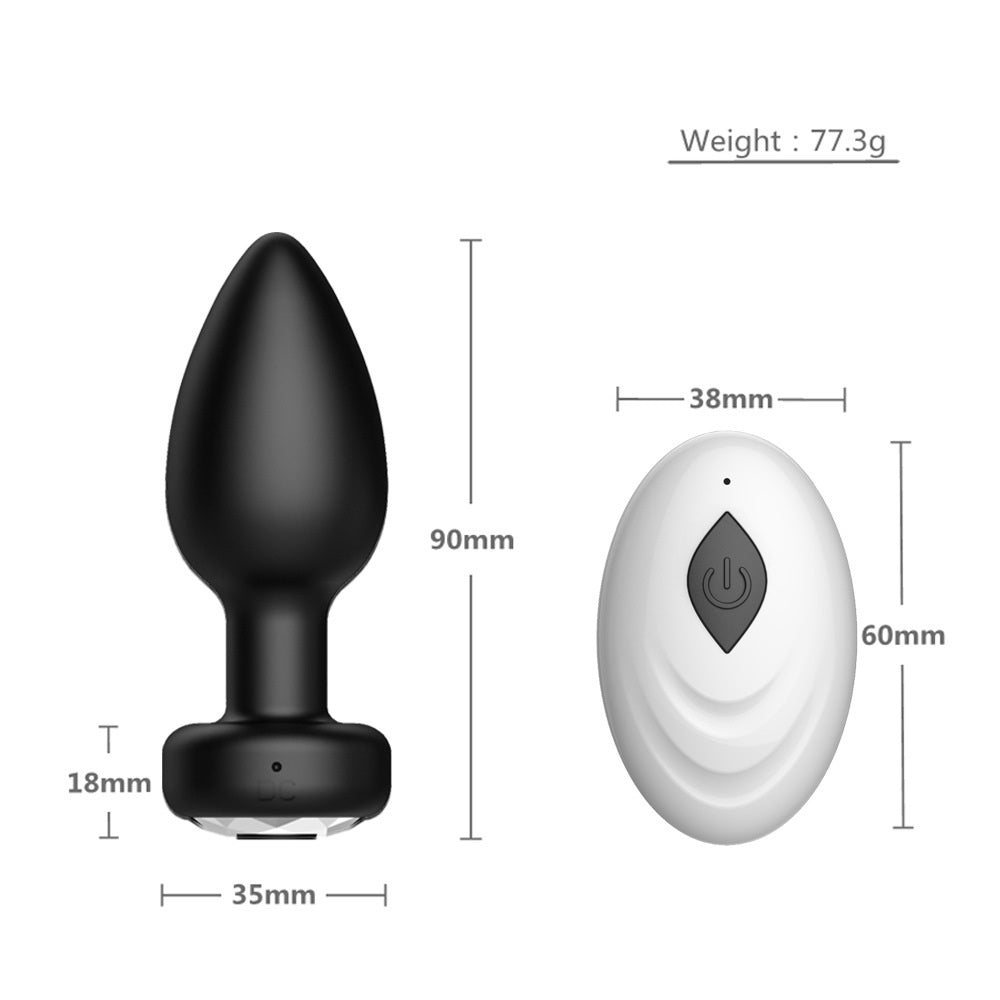 Wireless electric diamond-style anal plug