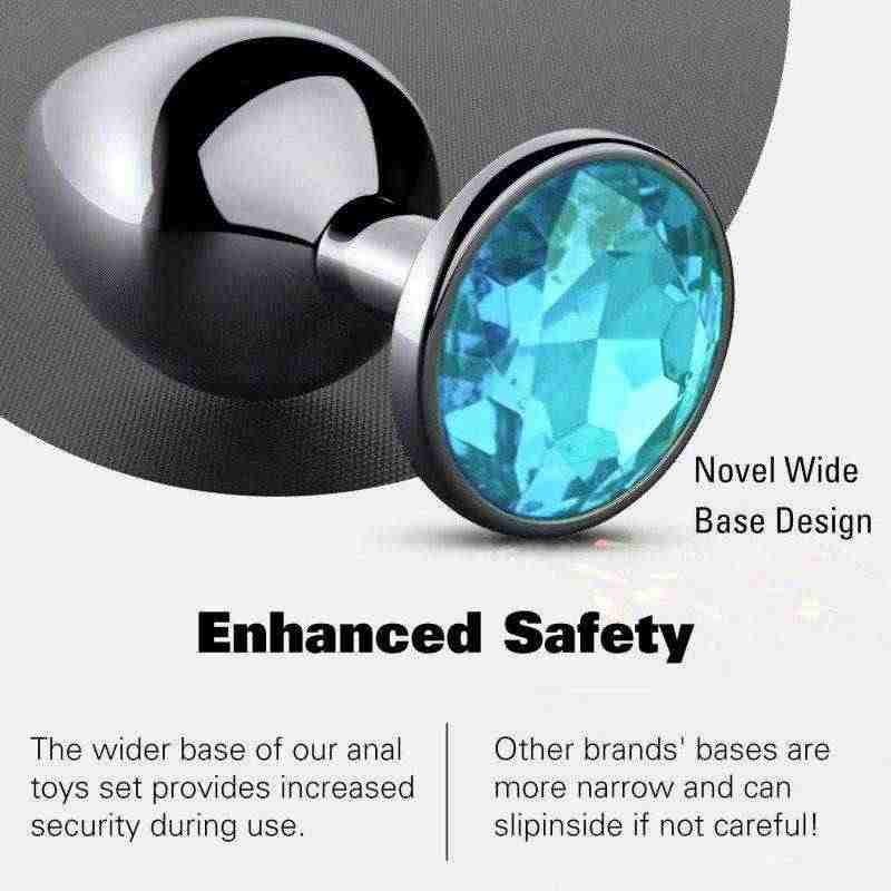 Metal Anal Plug Set Large/Medium/Small