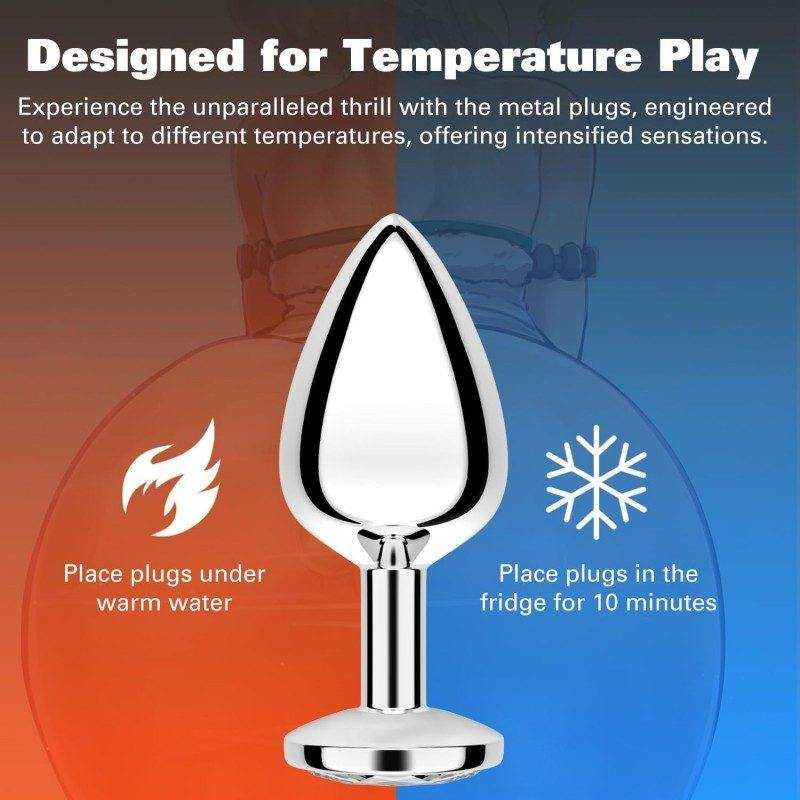 Metal Anal Plug Set Large/Medium/Small