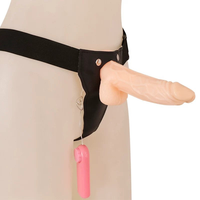 Wearable leather pants – with testicular pouch – electric