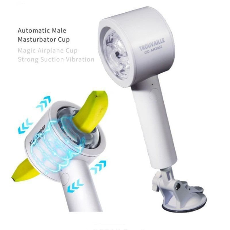 Blow-dryer style suction masturbator (with stand)